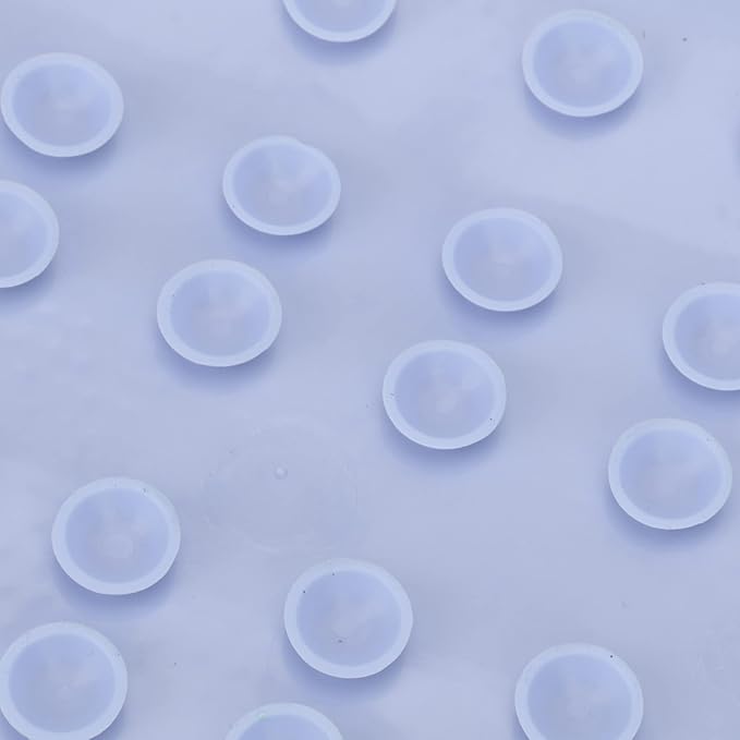 Silicone Foot & Body Scrubber with 75 Non Slip Suction Cups for Shower, Flat Shower Back Scrubber Wall Mounted Foot Scrubber for Shower Floor, Foot Massage Mat to Eliminate Dead Skin (Blue)