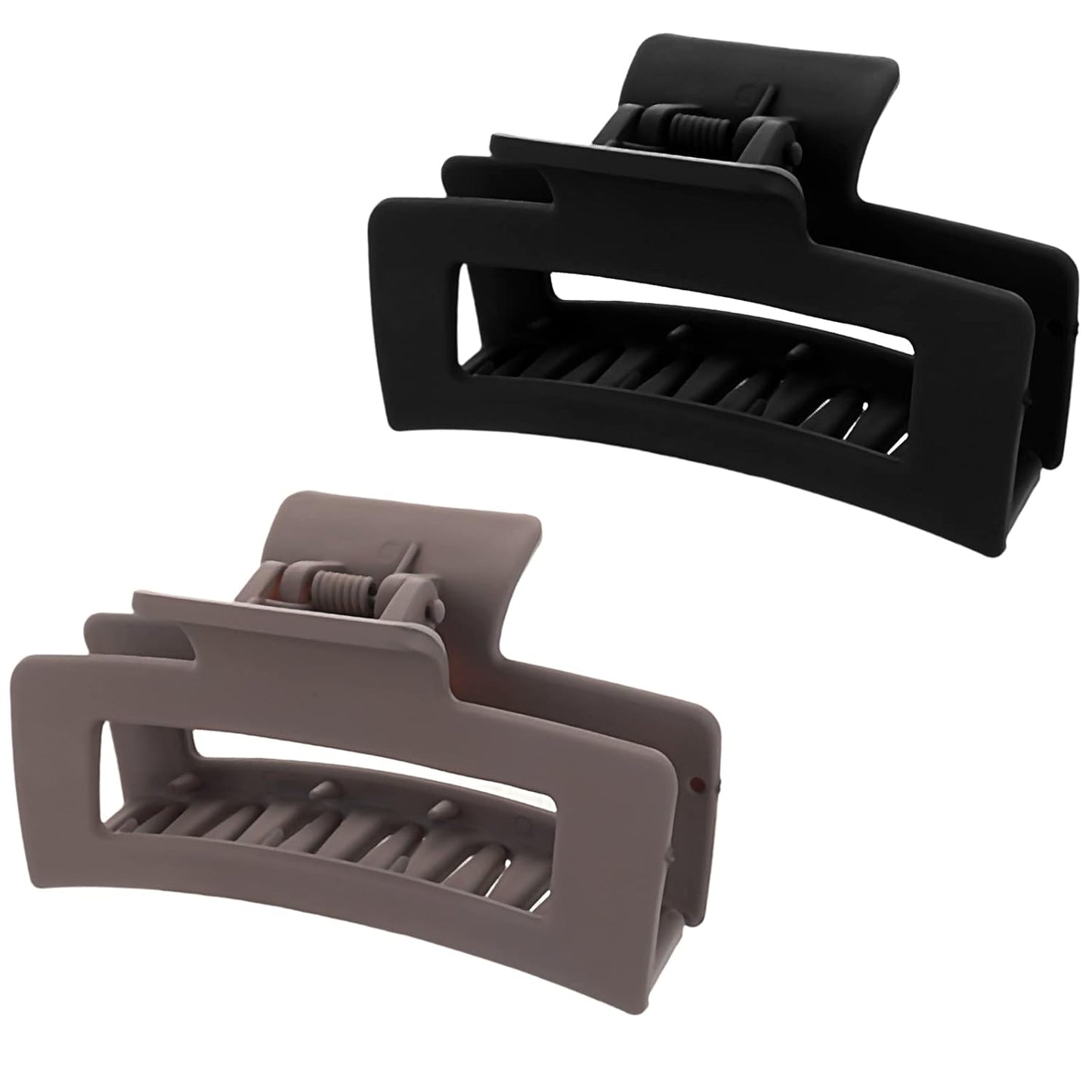 2 Pieces Square Claw Clips 3.5 Inch Matte Non-slip Hair Clamps Medium Hair Claw Clips Fashion Strong Hold Banana Clip Thick Thin Hair Styling Accessories for Women Girls