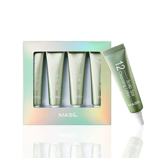 Masil 12 Scalp Lotion Scalp Spa AHA BHA Cleansing Lotion Scalp Care Calming Moisturize Sooth Nourish Scalp Dandruff Dry Itchy Scalp Scaling 1Pack 0.5Floz X 4ea Travel Portable