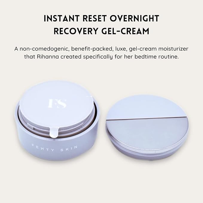 Fenty Skin Instant Reset Overnight Recovery Gel-Cream - Hydrating Night Face Moisturizer with Hyaluronic Acid, Facial Skin Care for Fine Lines, Wrinkles, Dry and Dull Skin