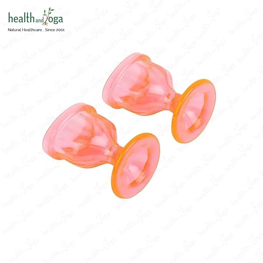 HealthAndYoga™ ChillEyes Colored Eye Wash Cups for Effective Eye Cleansing - with Storage Container - Eye Shaped Rim, Snug Fit (2 Pcs.)(Orange)