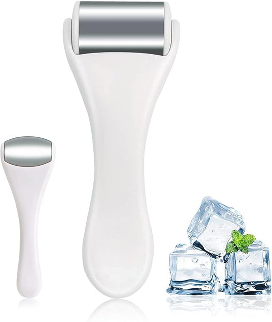 Ice Roller for Body & Face, 2in1 Facial & Eye Massager Roller - Tighten Pores, Migraine & Pain Relief, Eye Puffiness Relief