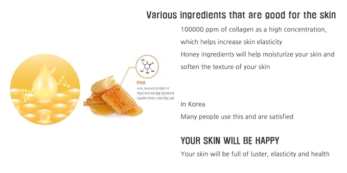 Coreana SHENIZ honey collagen Ampoule, Korean face serum, Marine Collagen 100000PPM, Anti-Aging, moisturizing, Complete with lively and glossy skin, 1.69fl.oz