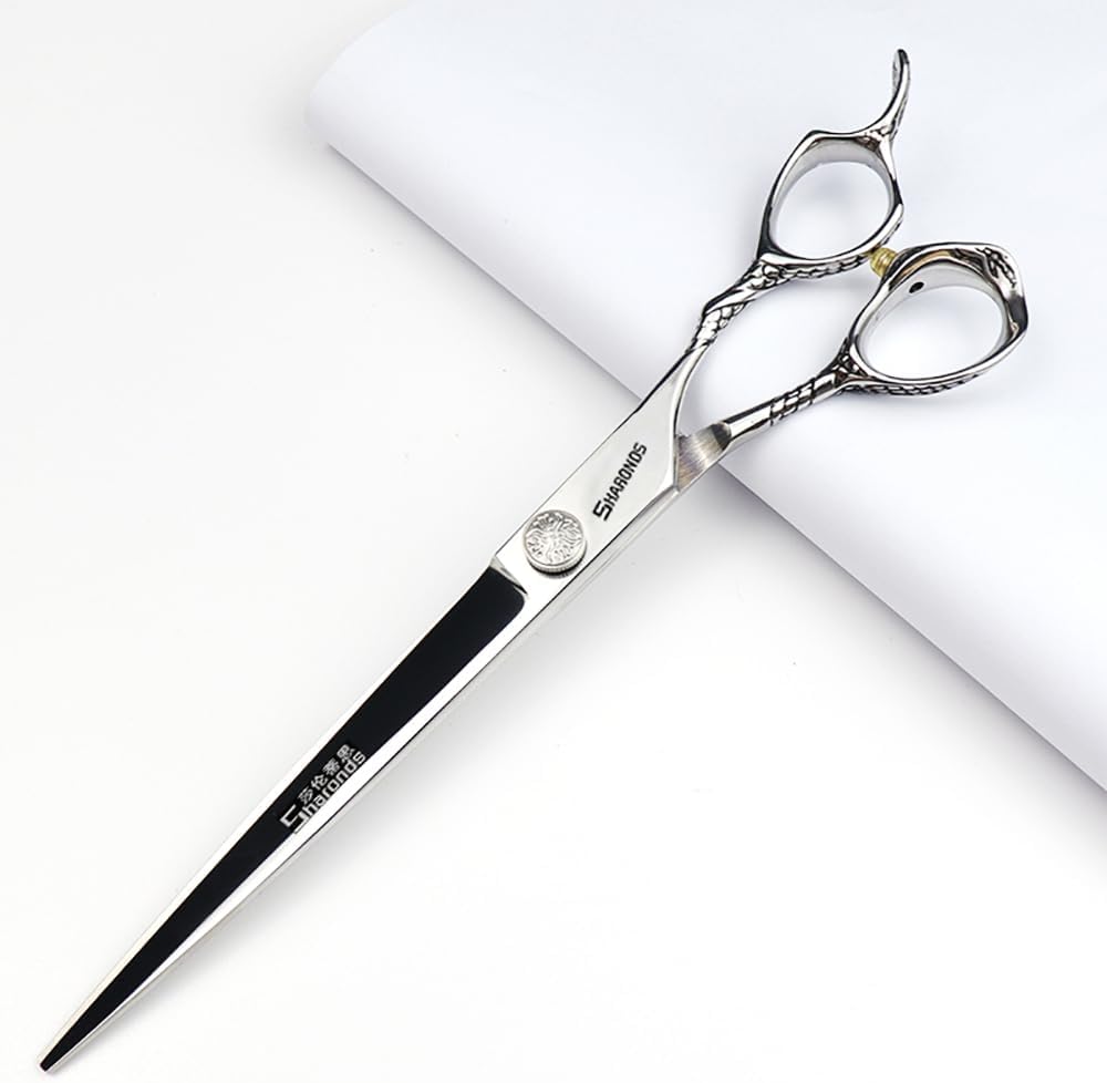 6/7/8 Inch Professional Hairdressing Scissors Barber Rose Pattern Hair Stylist Shears Styling Tool Japanese Stainless Steel Clippers (8-in cutting scissors)