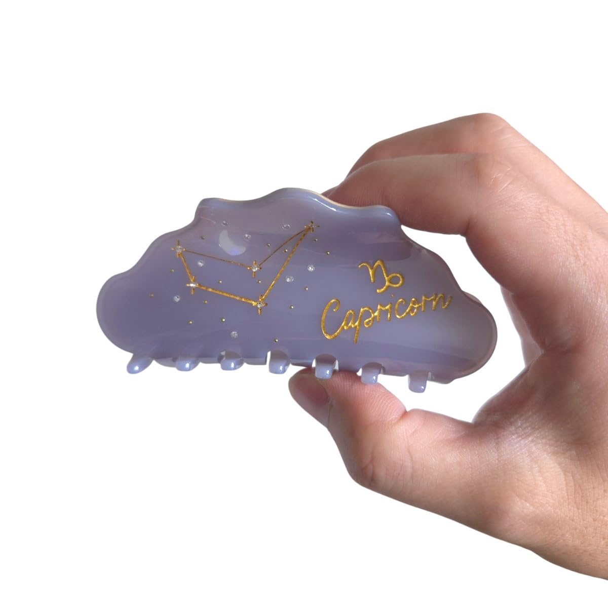 Fantasy Capricorn Sign Hair Clips,Novelty Acetate Claw Clip,Zodiac Hair Clips for Women,Grey Blue