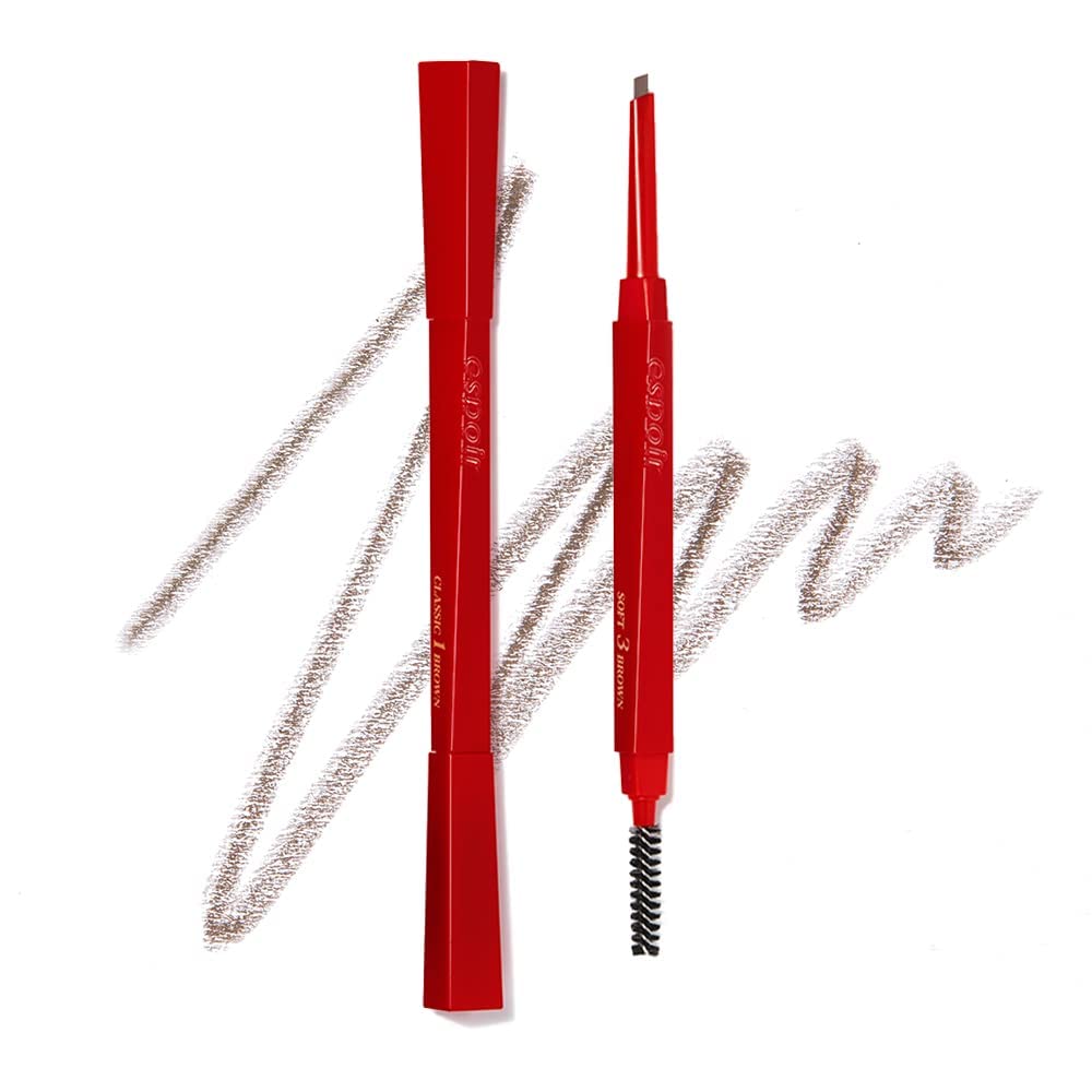 Espoir The Brow Balance Pencil #3 Soft Brown | Eye Brow Pencil that's Natural and Easy to Draw without Clumping | A Detailed and Rich Eyebrow Texture | Korean Makeup