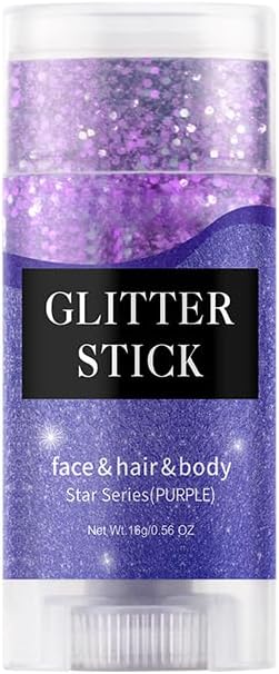 Purple Body Glitter Stick,Holographic Sequins Paint Sparkling Face Glitter for Women Face/Body/Hair/Eyes/Lip Glitter Makeup.
