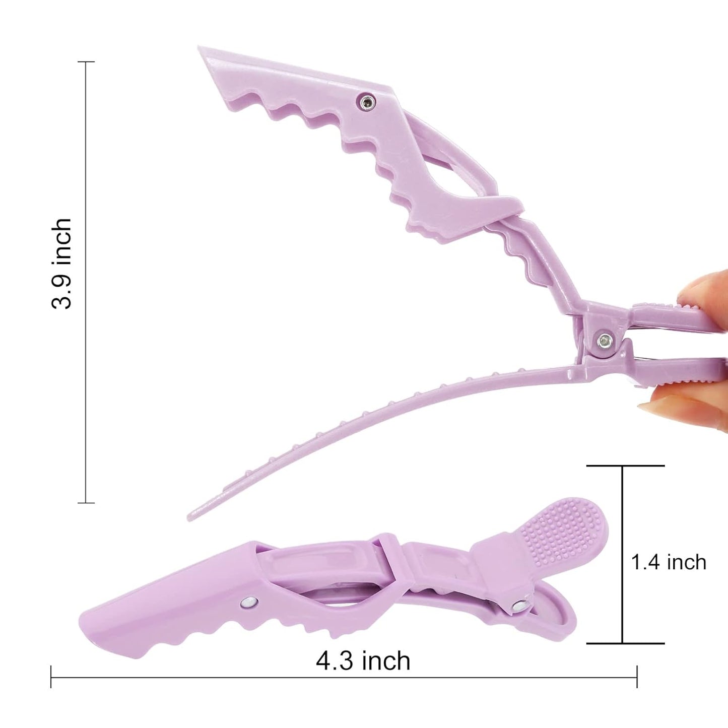 Ondder 14 Pcs Purple Alligator Hair Clips for Styling Sectioning Larger Salon Pro Barber Hair Clips for Coloring Cutting Big Alligator Clips for Hair Styling Accessories for Women Men