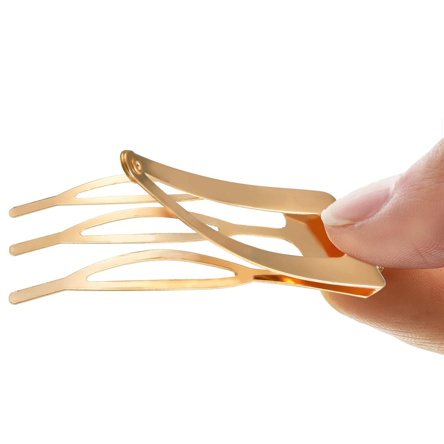 Chinco 24 Pcs Double Grip Hair Clips Metal Snap Clips Women Barrettes for Hair Making, Salon Supplies(Kc Gold,2 Inch)