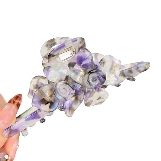 Premium Acetate Hair Clip for Women - Elegant Plant-Based Hair Claw with Secure Hold, Gentle on Hair (B-Iridescent Purple, 5.1 * 2.3 * 2.1inch)