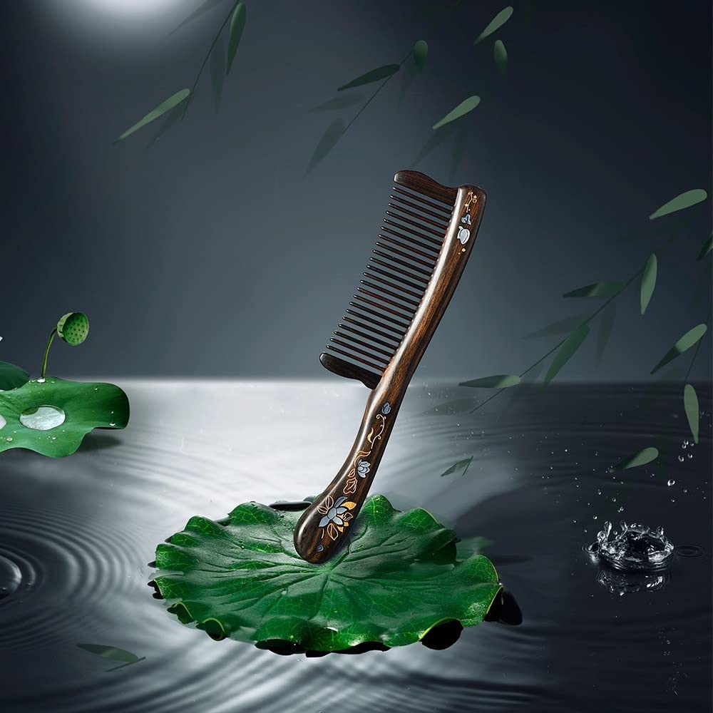 TAN MUJIANG Wooden Comb Hair Care Luxury Set Comb Anti-static Lotus Word
