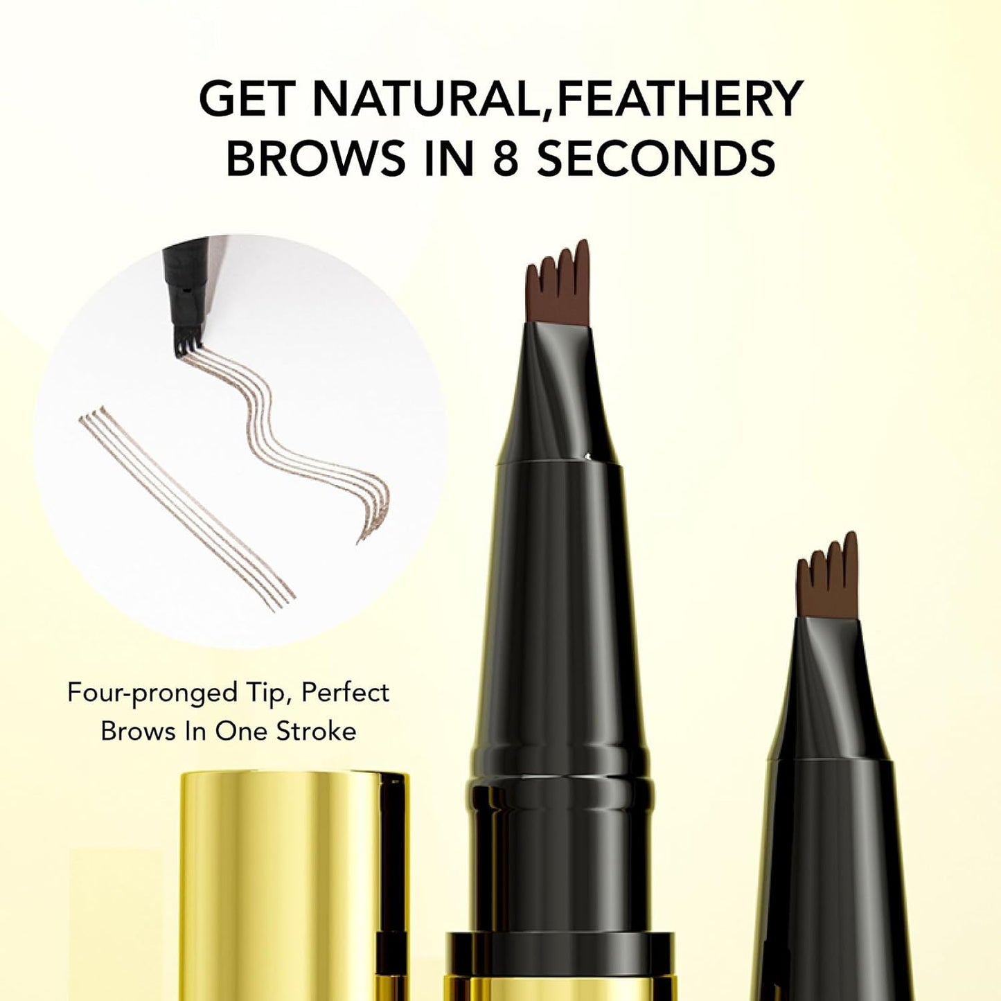 O'CHEAL Double-end Styling Eyebrow Pen and Eyebrow Gel with 3 eyebrow cards, 2-in-1 Eyebrow Pencils for Women with 4-Fork-Tip & Clear Brow Gel, Eyebrow Makeup 04#BLACK BROWM