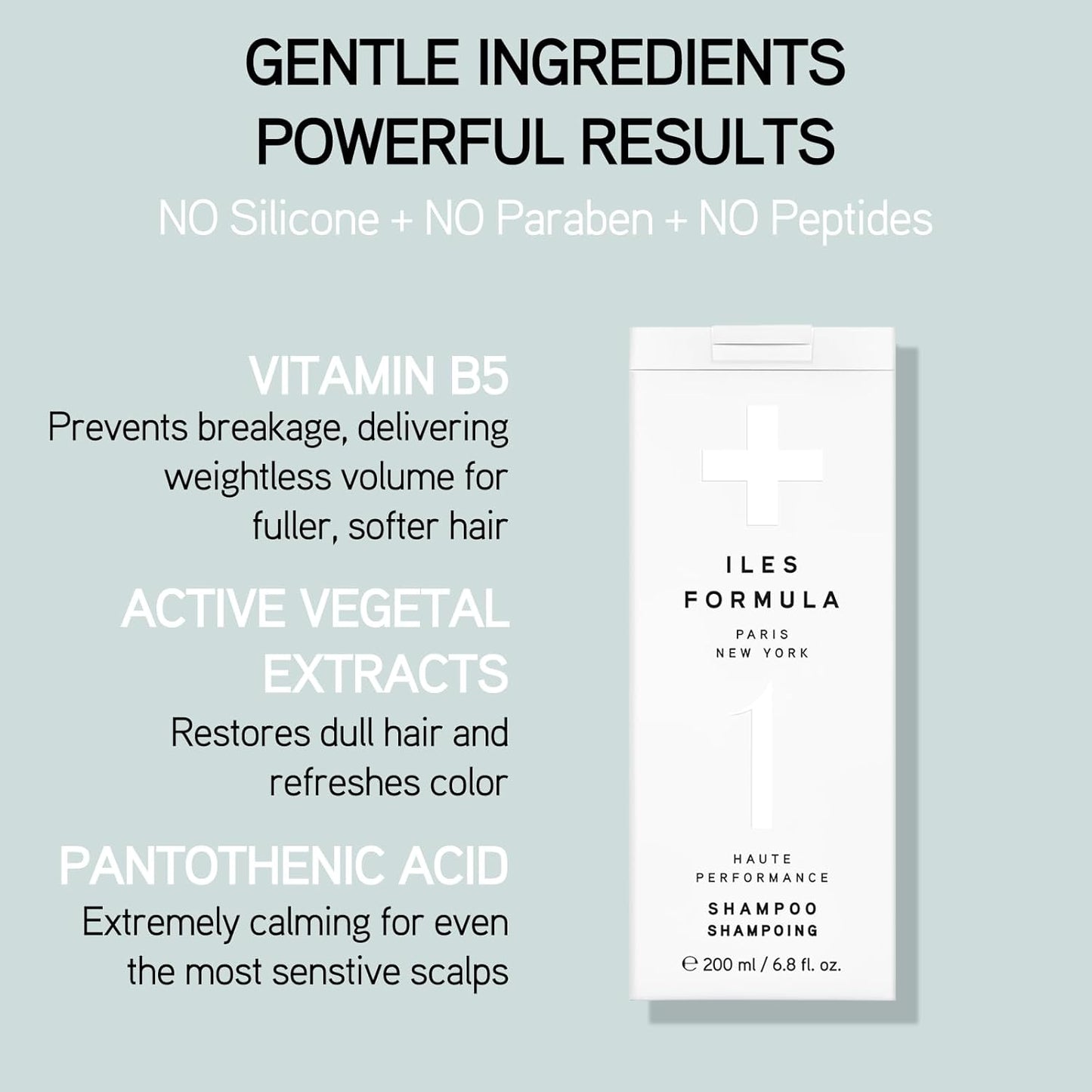 ILES FORMULA Haute Performance Shampoo and Conditioner Duo - Deep Cleanse, Detangles, Stops Hair Breakage & Transforms Damaged Hair + Color & Extension Safe (200ML Each)