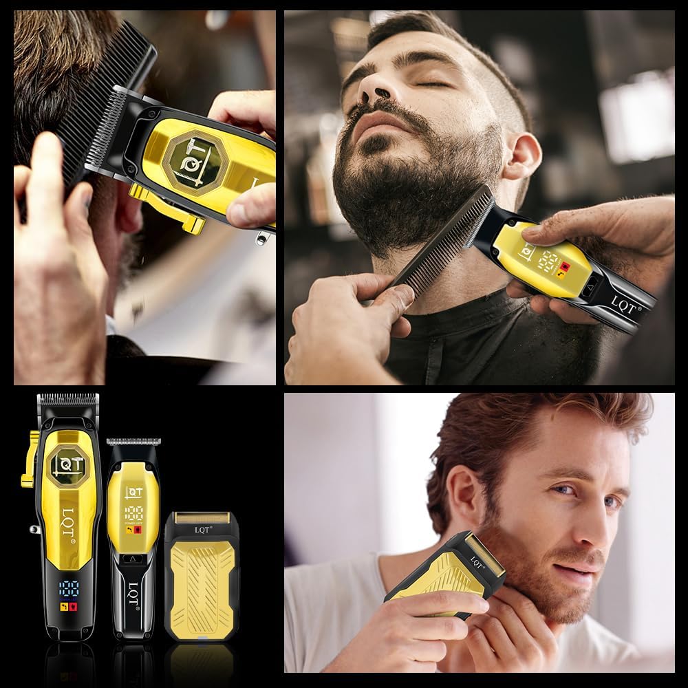 Professional Hair Clippers for Man,Hair Clippers Electric Shavers Razor T-Blade Hair Trimmer, 3 in 1 Cordless Barber Trimmer Bald Shavers LED Display Gifts (3PCS)