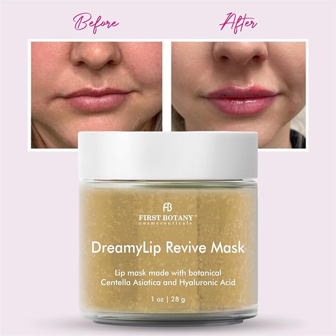 Lip Mask & Lip Balm - 2 in 1 Nourishing & Hydrating leave-on Overnight lip mask (Beige)