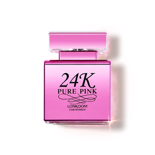 Lonkoom 24K Pure Pink Perfume for Women, Sweet Floral Fruity Perfumes Eau de Parfum Spray Long-Lasting Fragrance, 3.4 Fl Oz/100ml