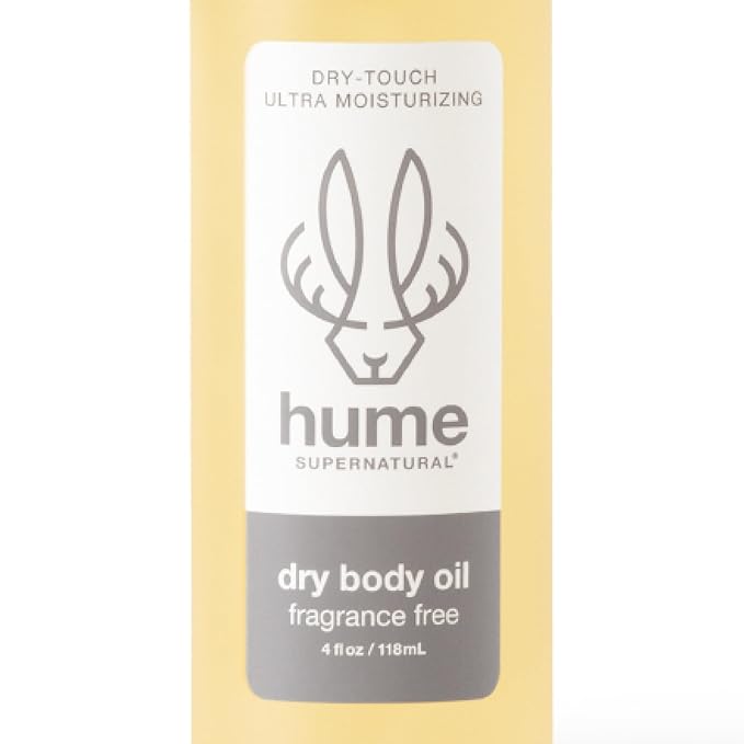 HUME SUPERNATURAL Dry Body Oil Spray - Moisturizing Oil for Dry Skin, After Shower Body Oils for Women and Men, Oil Body Spray, Nourishing, Hydration, Glow, Probiotic, Fragrance Free, 1 Pack