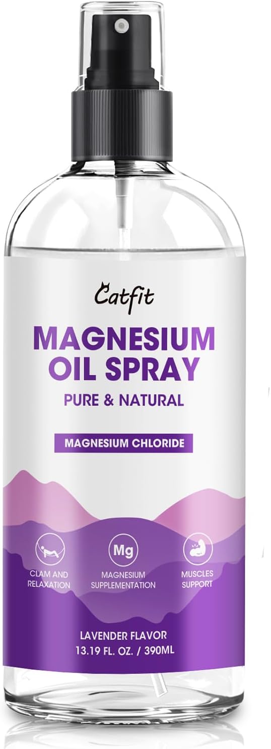 Magnesium Oil Spray - Pure & Natural Magnesium chloride Oil - Topical Magnesium Spray for Feet and Sleep, Soothing Muscles, Mood Support - High Absorption - Lavender Flavor 390ml(13.19 Oz)