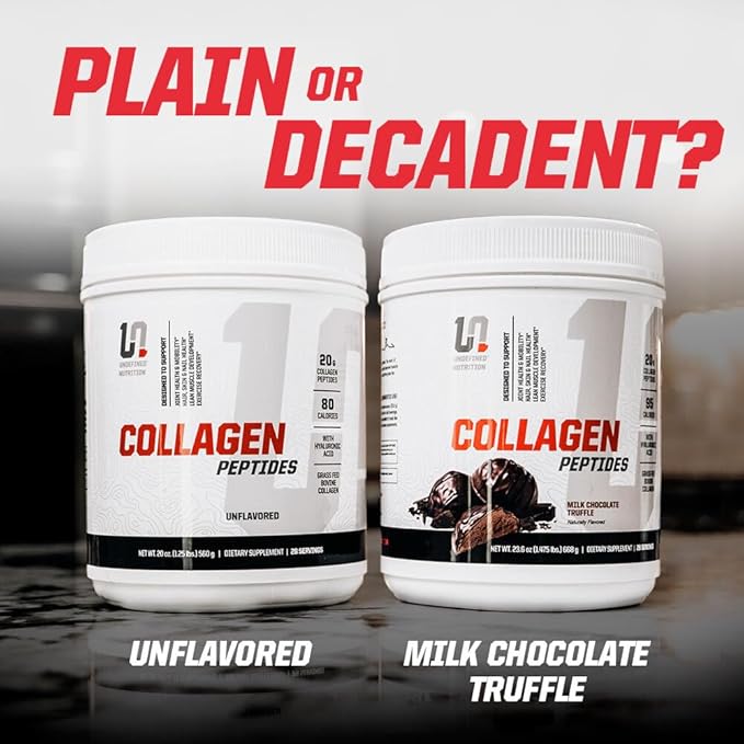 Undefined Nutrition Collagen Peptides by Brian Shaw (28 Servings) – 20g Collagen Peptides with Hyaluronic Acid - Promotes Muscle, Hair, Nail, Skin, Bone and Joint Health (1.25lbs, Chocolate Truffle)