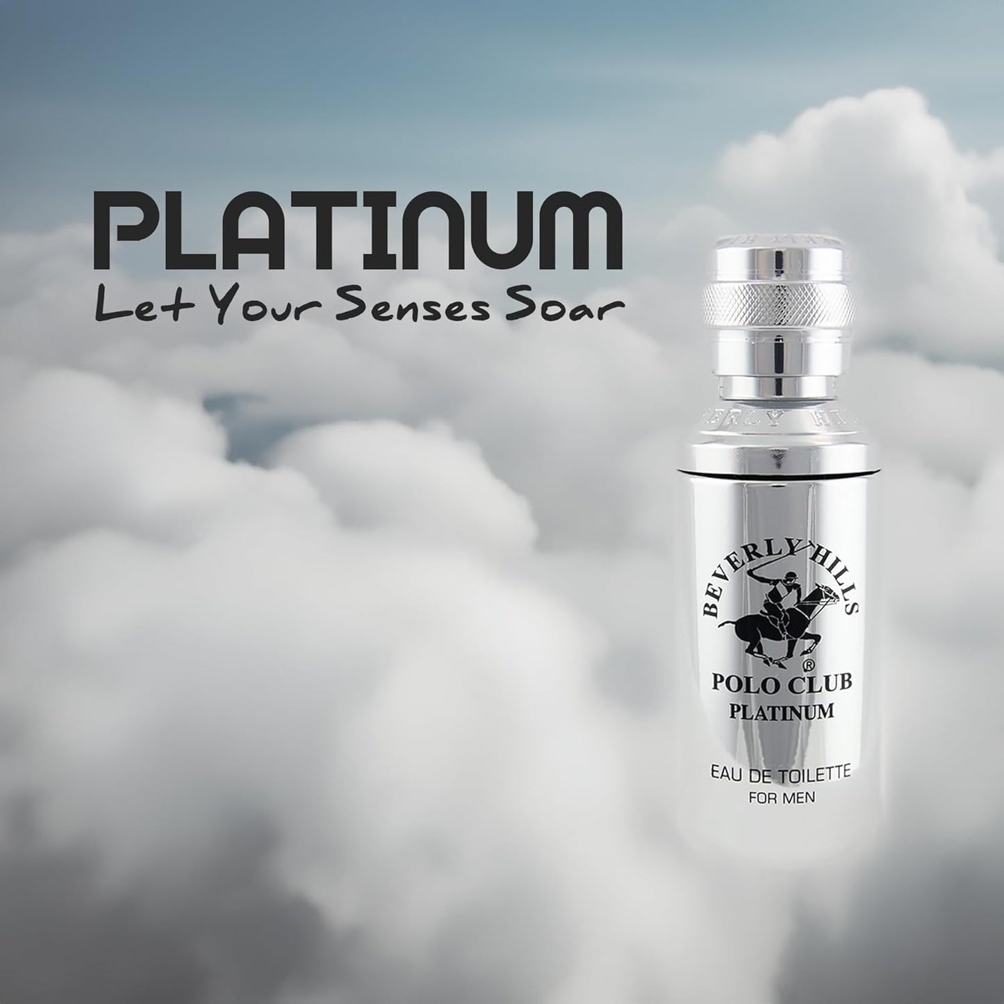 Beverly Hills Polo Club Platinum Cologne for Men | Designer Eau de Toilette Bonus Pack | Long-Lasting 3.4oz + Travel 0.5oz Spray | Alluring & Sophisticated Fragrance Gift Set