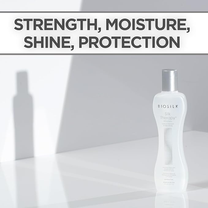BioSilk Silk Therapy Original, Reconstructing Treatment For Adding Shine & Helping Prevent Split Ends, Sulfate, Paraben, & Cruelty-Free, 7 Oz