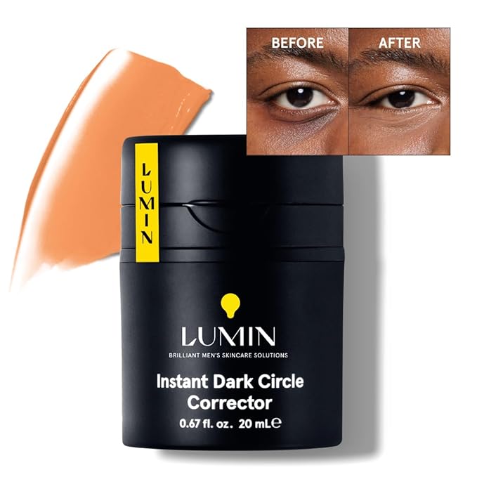 Lumin Instant Dark Circle Corrector for Men (Not A Concealer), Brightens Eyes, Reduce Dark Circles, Puffiness, Under Eye Men Makeup, Men's Eye Cream, Perfect for Deep Skin Tones, 20mL