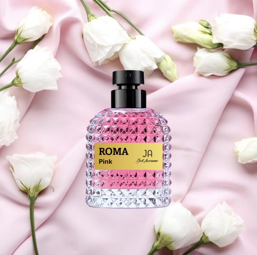 ROMA PINK EDP Women Perfume – Amber Floral Scent – Orange blossom, Madagascar Vanilla Base Emitting a Warm Sweet Aroma– Elegant 100ml Bottle.