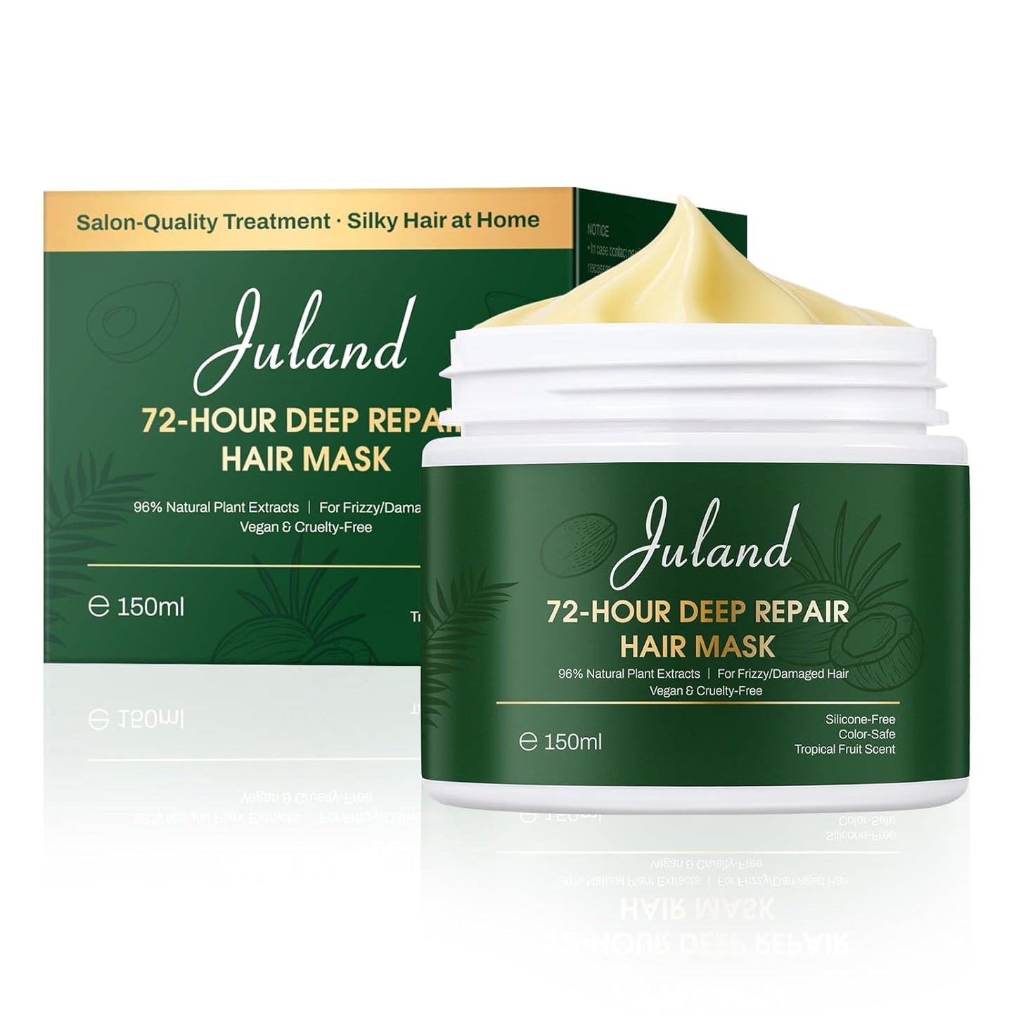Juland Hair Mask, Collagen Hair Mask with Natural Amla Oil for Moisturization & Damage Repair, Hydroplex Technology for Stronger, Shinier Hair, 11 oz Revitalizing Treatment for Dry