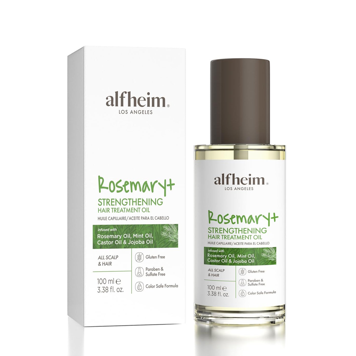 ALFHEIM Rosemary+ Purifying Hair Oil – Lightweight Smoothing & Balancing Treatment for Oily & Fine Hair with Rosemary, Peppermint & Jojoba Oils – Anti-Frizz, Shine & Scalp Nourishment – 3.38 oz