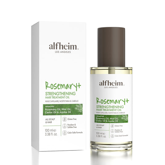 ALFHEIM Rosemary+ Purifying Hair Oil – Lightweight Smoothing & Balancing Treatment for Oily & Fine Hair with Rosemary, Peppermint & Jojoba Oils – Anti-Frizz, Shine & Scalp Nourishment – 3.38 oz