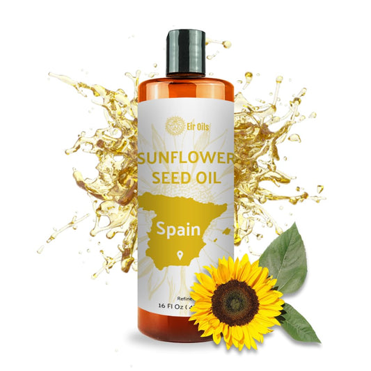 Nature Packaged Sunflower Carrier Oil (16oz) - Direct from EIR Oils' Farmland in the Sunny Fields of Spain - 100% Pure Carrier Oil for Hair, Face, and Skin