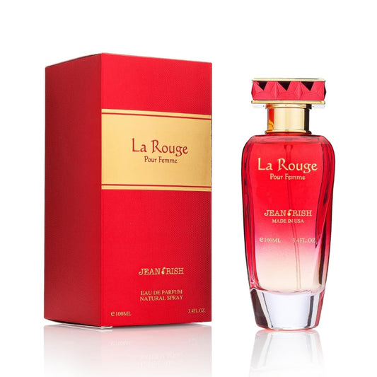 Jean Rish La Rouge Eau De Parfum - Perfume for Women (3.4 Fl Oz / 100ml) with Bergamot, Jasmine & Vanilla Notes - Long Lasting and Luxury Fragrance, Made in USA