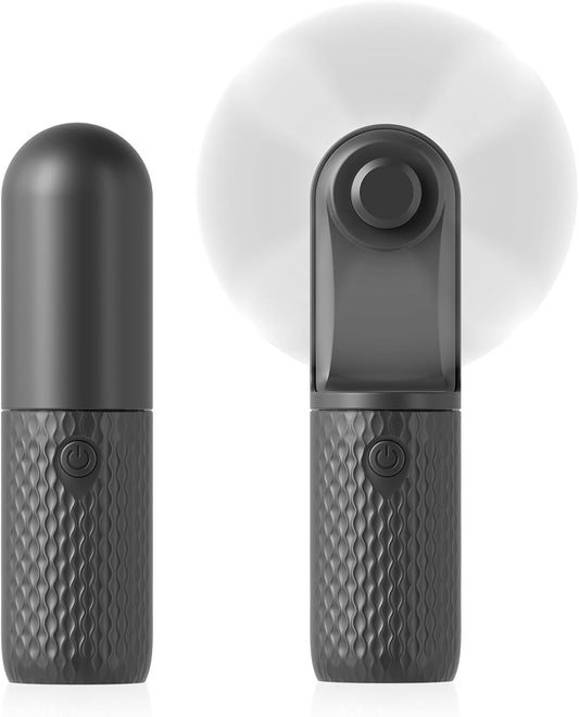 Handheld Mini Fan, Rechargeable Battery Operated small Portable Fan Up to 15 Working Hours, Powerful Safety Design Pocket Fans for Travel/Outdoor/Concert/Beach/Make-up, Gifts for Mom, Teens, Black