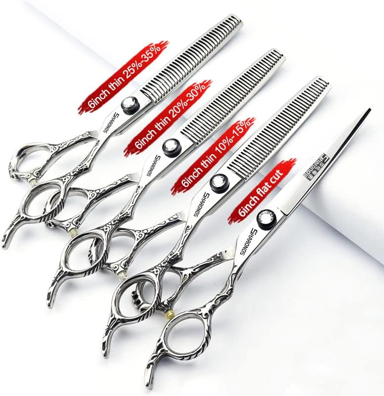 Hairdressing Salon Hairdressers Scissors 6/6.5/7/8 Inch Hair Clippers, Hairstyling Tools And Scissors (6 inch 4PC)