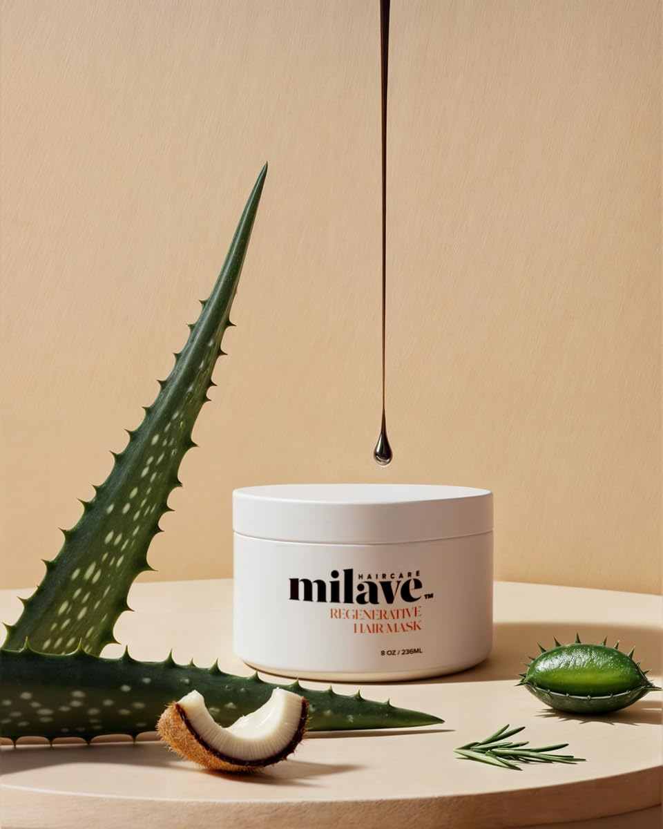 Regenerative Hair Mask with Redensyl®, Strengthening Hair Mask with Plant-Based Ingredients and Antioxidant blend to stimulate Hair Growth, Vegan & Cruelty-Free, 8 oz