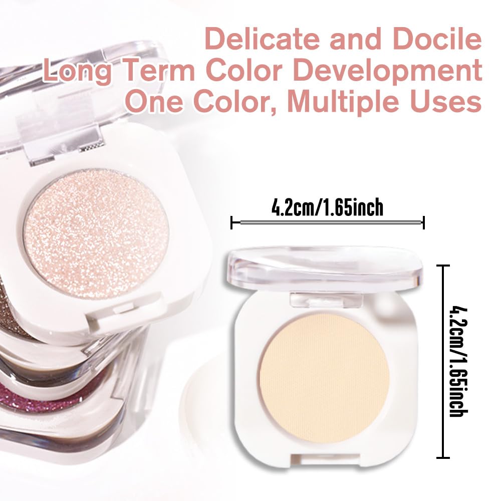 Smoky Beige Matte Single Eyeshadow, Lightweight Blendable Mini Eye Shadow for Older Women, Monochrome Eyeshadow Palette Makeup Pigmented Waterproof, Vegan & Cruelty-Free, 17