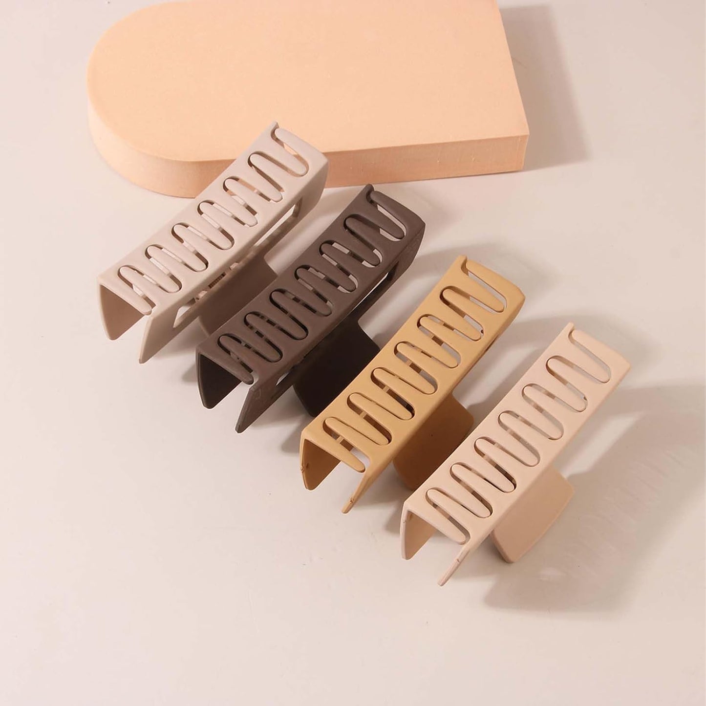 8 Pack Hair Claw Clips for Women Thin Thick Curly Hair,Strong Hold Non-Slip Clip,Neutral Matte French Claw&Shark Hair Clips (Multiple Colors)