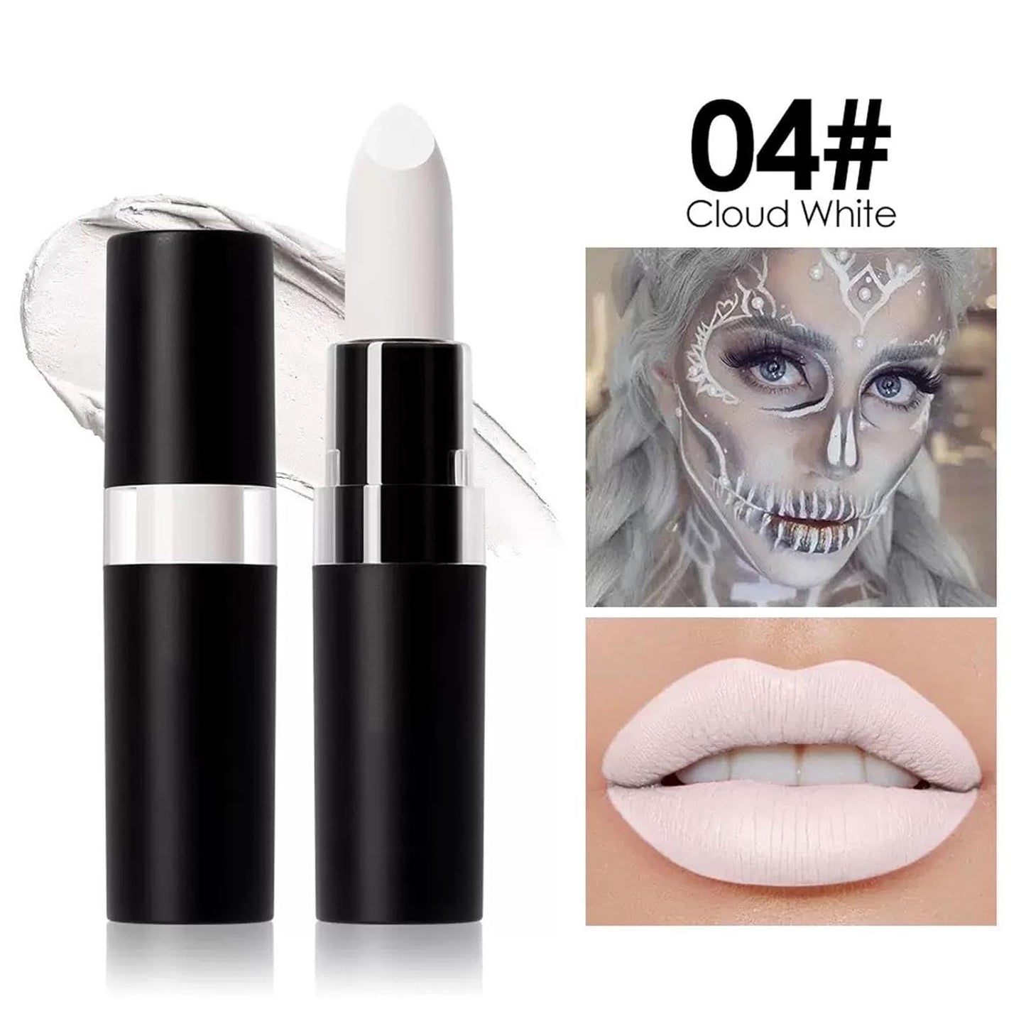 White Body Paint Stick, Foundation Cream Makeup, Face and Body Paint for Halloween Joker Zombie Vampire Skeleton Skull Special Effects Mime Makeup (04# White)