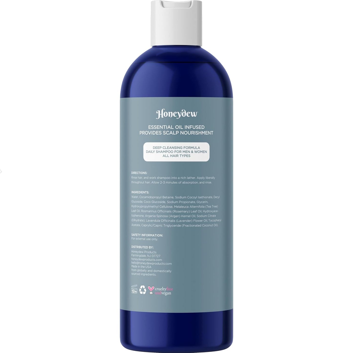 Purifying Rosemary Shampoo - Lavender Rosemary and Tea Tree - Sulfate & Paraben Free Clarifying Shampoo for Thinning Hair and Scalp Care