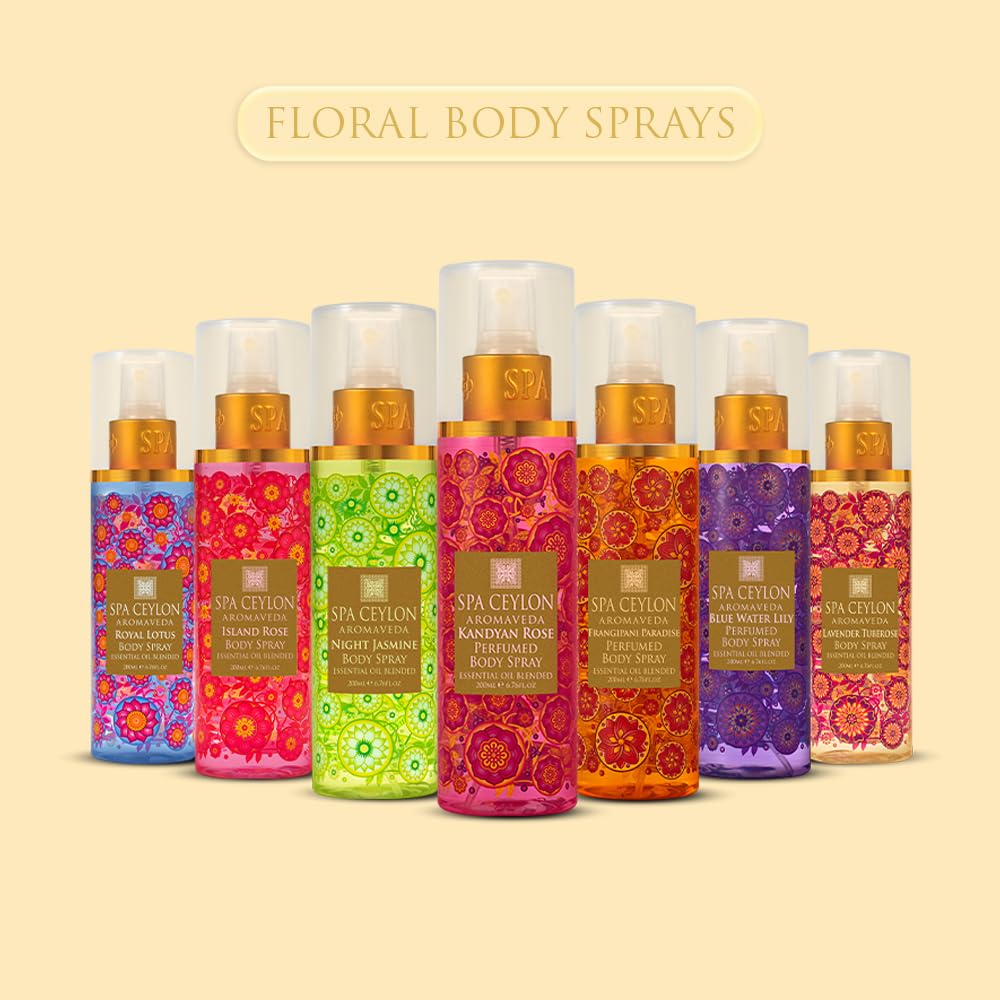 SPA CEYLON Tuberose Body Spray, Fragrant Body Mist with Lavender & Tuberose, Elegant Women's Perfume for All-Day Scent, 200 ml