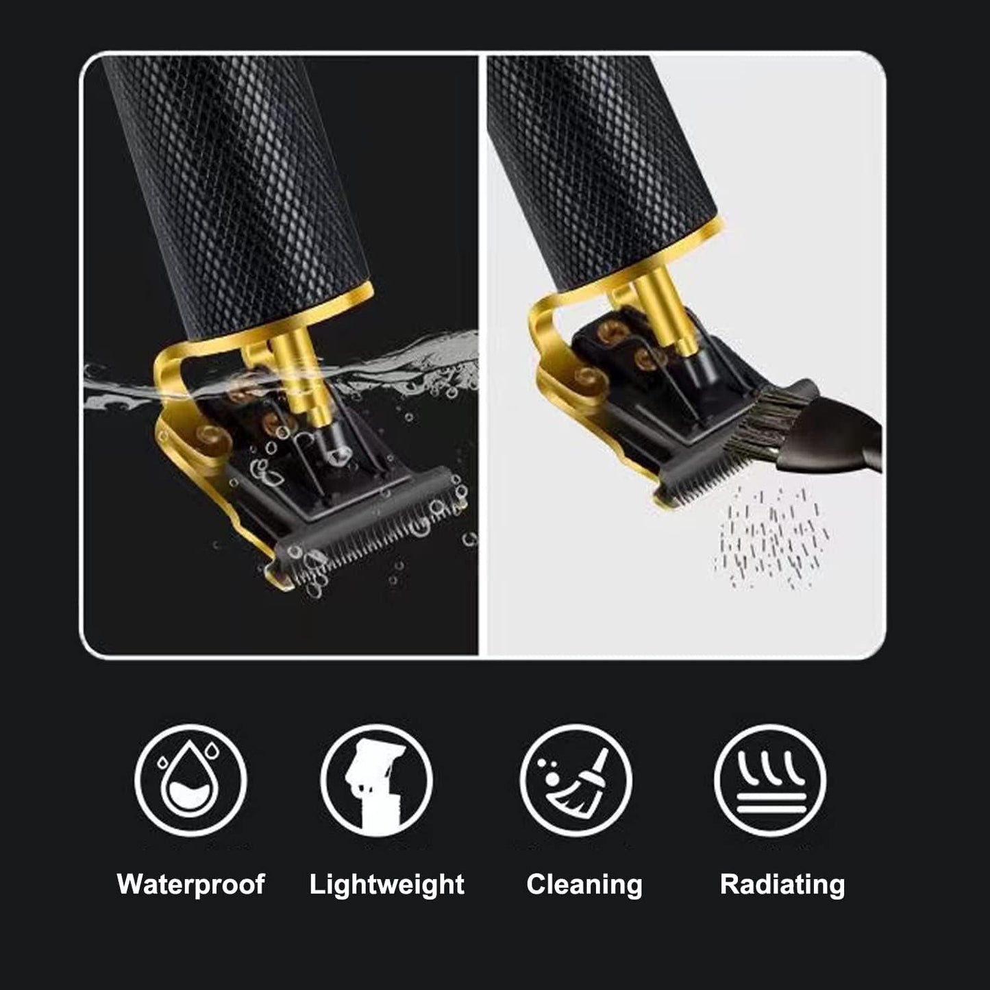 Hair Clippers for Men - Cordless Electric Hair Trimmer Beard Trimmer Shaver, Zero Gapped Edgers with Guide Combs, Black