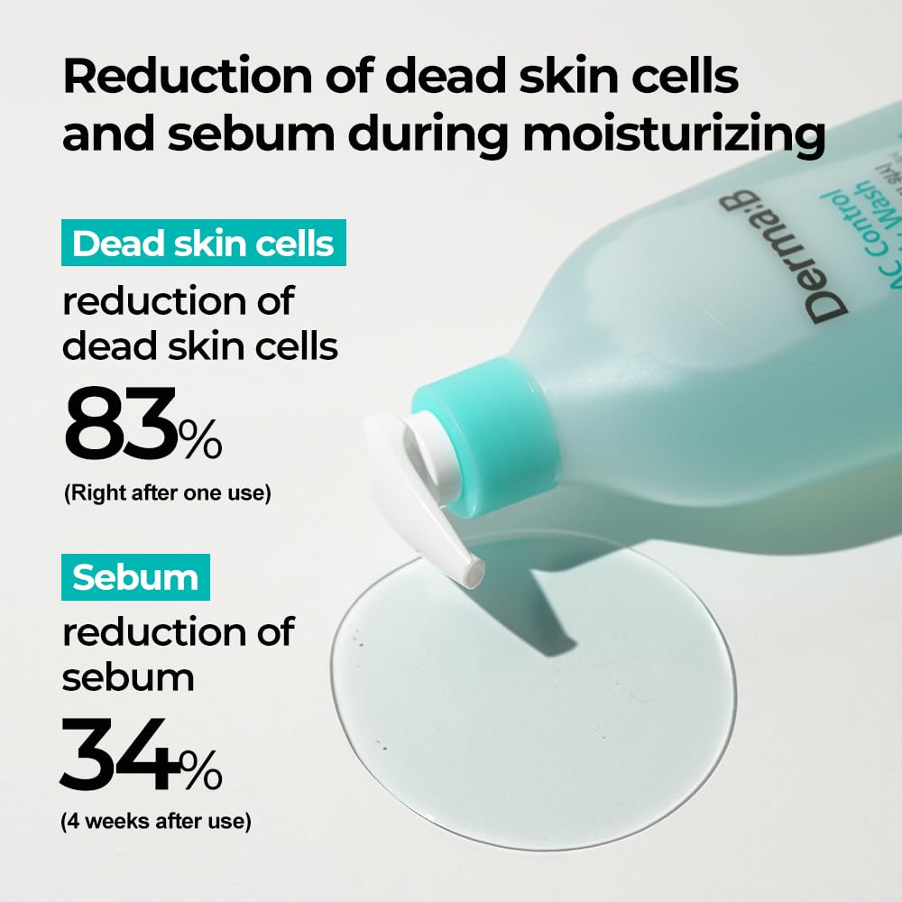 Derma B | AC Control Body Wash | Anti-Blemish & Pimples Care | Hypoallergenic Body Cleanser | All Skin Types for Women & Men | Sensitive Skin Shower Gel | Korean Bath Products | 14.2 fl oz (420ml)