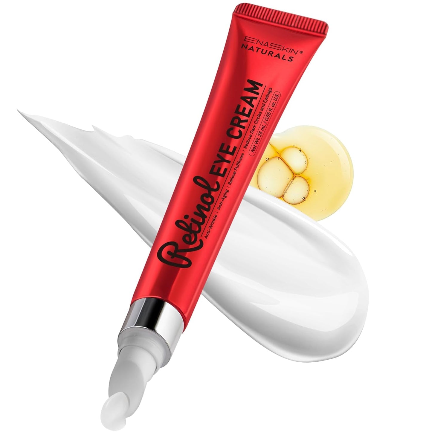 EnaSkin Retinol Anti-Aging Eye Cream: Instant Under Eye Bags Treatment & Rapid Wrinkle Repair - Tightening & Reduce Puffiness for Women, Day & Night, 0.85 fl.oz