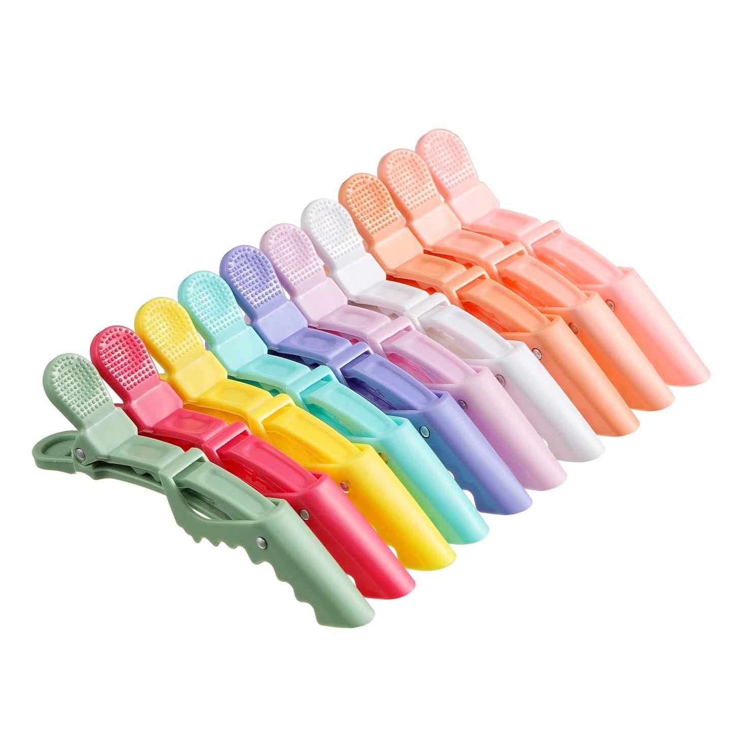 10pcs/set Multicolor Croc Clips Transparent Plastic Hairdresser Clips Hair Styling Sectioning Barrettes Professional Non Slip Alligator Clips Salon DIY Accessories Hairpins (10pcs-Multicolor)