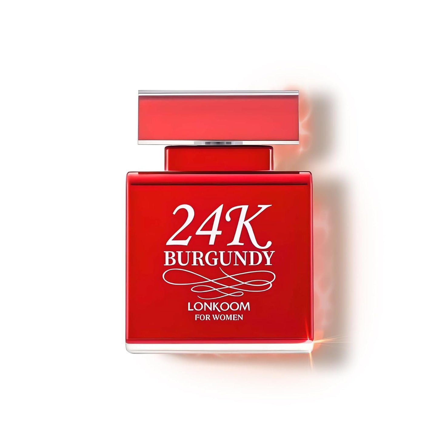 Lonkoom 24K Burgundy Perfume for Women, 3.4 Fl Oz/100ml Sweet Rose Eau de Parfum Spray Long-Lasting Fragrance, Oriental Floral Notes of Rose Orange Blossom Musk Vanilla Tangerine Bergamot Jasmine