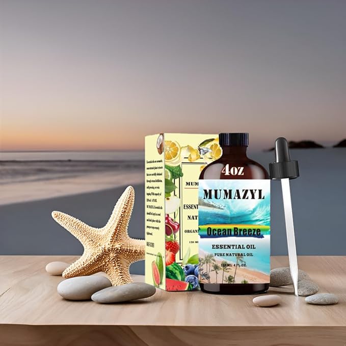 Ocean Breeze Essential Oil, Ocean Breeze Oil 4 Fl Oz 120ML for Diffuser Humidifier Yoga Cleaning DIY Candle Soap Making Fragrance Oils