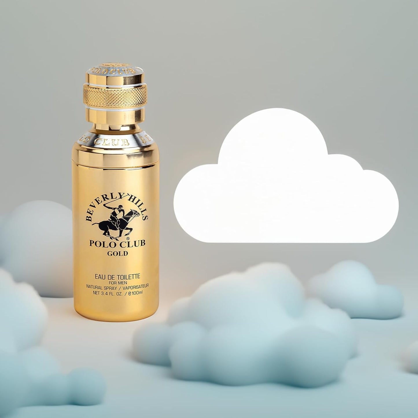 Beverly Hills Polo Club Gold Men's Eau De Toilette Cologne Bonus Pack - Captivating, Long-Lasting Fragrance for Him - 3.4oz Full Size + 0.5oz Travel Spray Set