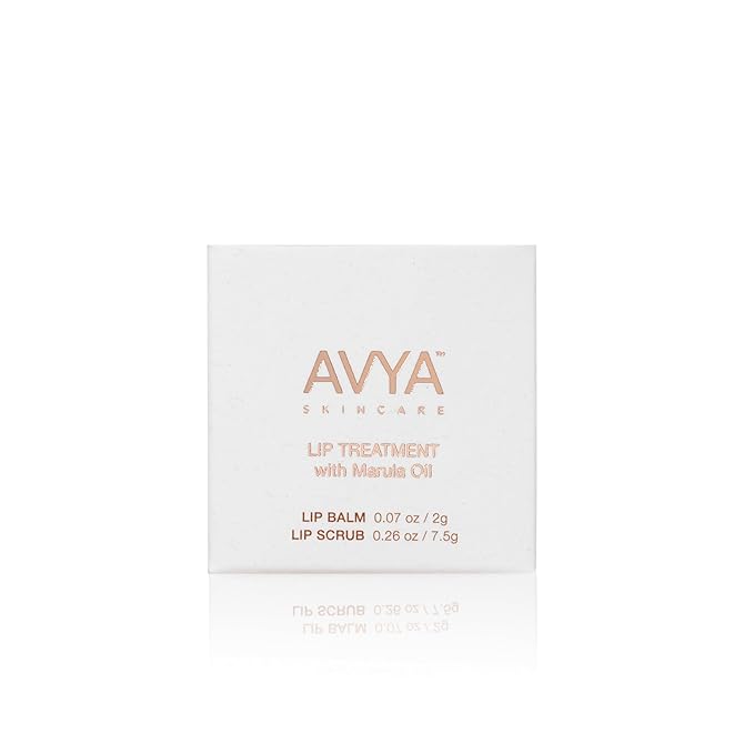 Avya Skincare Two-In-One Lip Treatment/Sugar Scrub Exfoliates and Softens Lips/Balm with Marula and Mango Moisturizes and Nourishes / .07oz