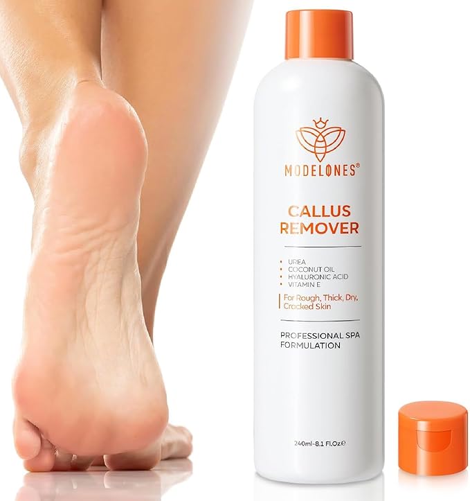 modelones Callus Remover for Feet, Callus Remover Gel Foot Scrubber for Dry, Cracked & Dead Skin, Extra Strength Pedicure Foot Spa Products, Salon Grade Callus Remover, Pedicure Tools for Feet, 8.1 Oz