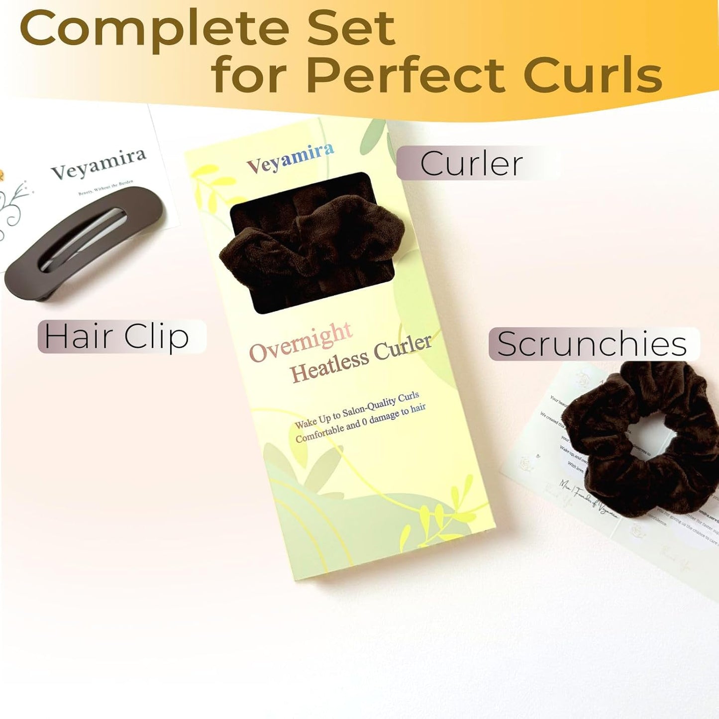 Heatless Hair Curlers to Sleep in - Heatless Curls Overnight, Heatless Hair Curlers for Long Hair, No Heat Curling Headband for Overnight Curls,Brown